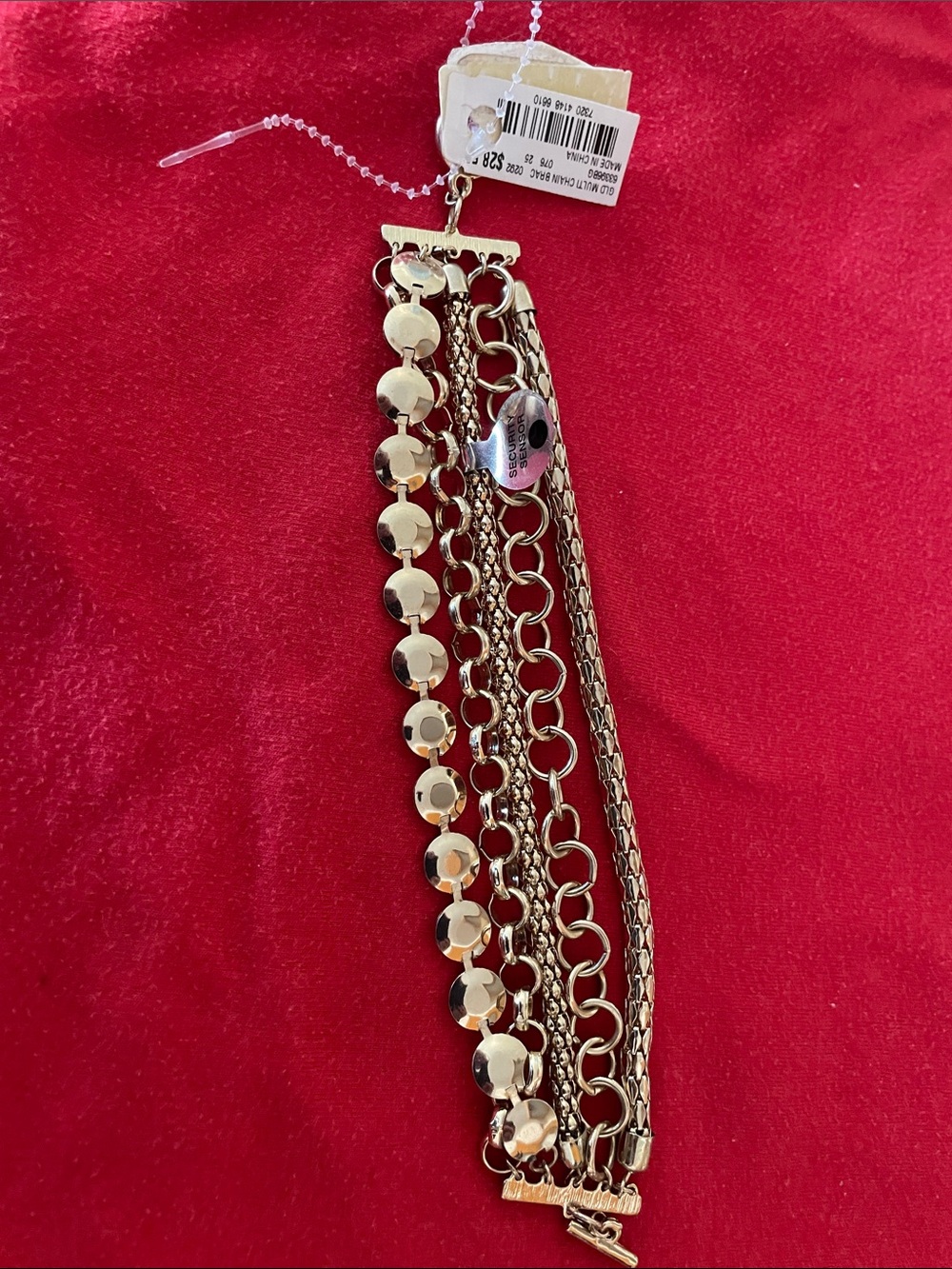 Macy's Silver Layered Multi-Chain Bracelet - Picture 3 of 4
